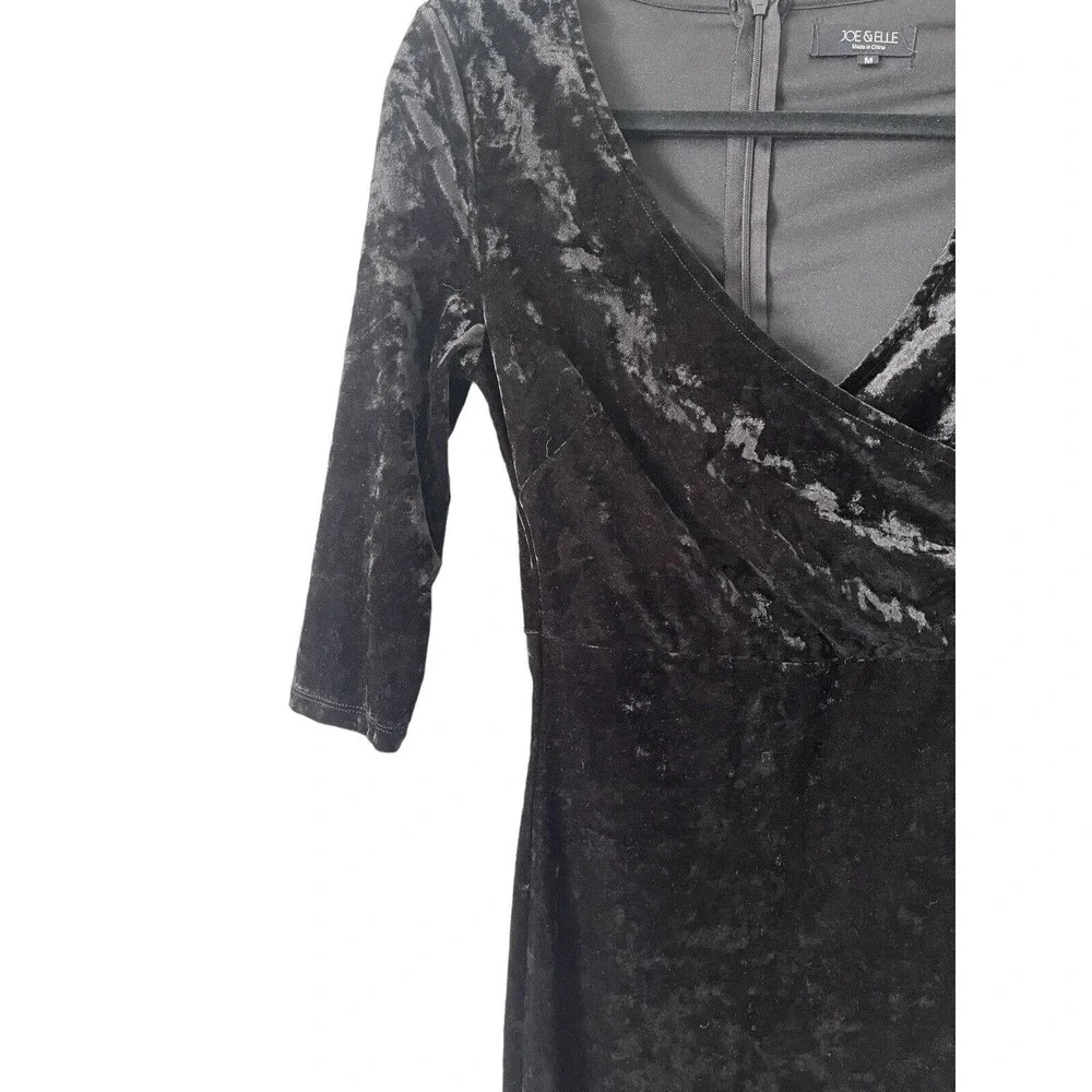 Joe and Elle Womens Dress Sz Medium Black Velvet Cocktail - Picture 4 of 4